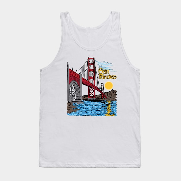 San Francisco, Golden Gate Bridge Tank Top by ThyShirtProject - Affiliate